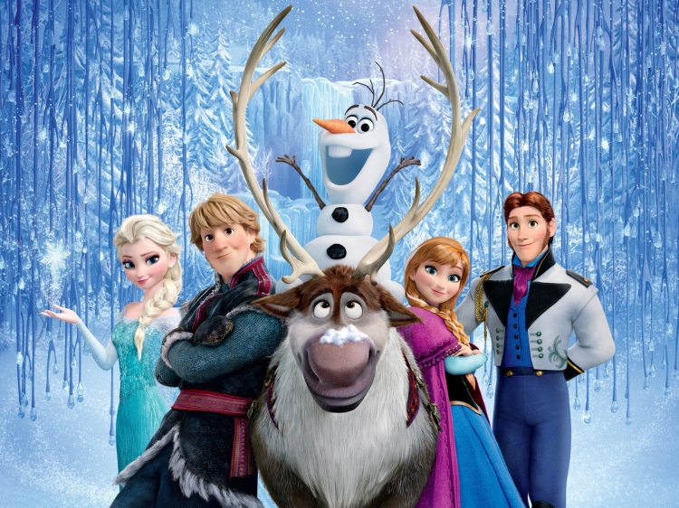 Elsa, Kristoff, Olaf, Sven, Anna and Prince Hans from Disney's 'Frozen' ©Disney