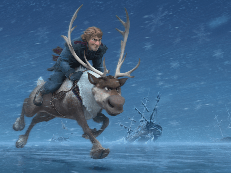 Kristoff and Sven riding to the rescue in Disney's 'Frozen' ©Disney