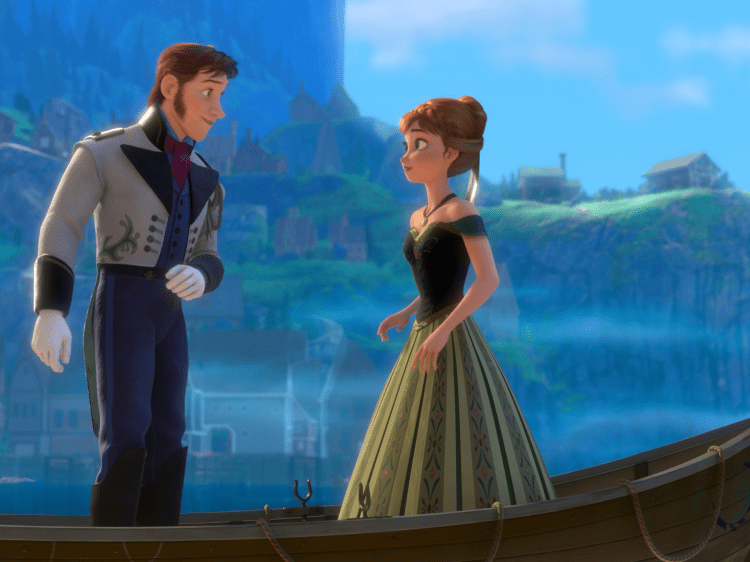 Prince Hans and Anna standing in a boat from Disney's 'Frozen' ©Disney